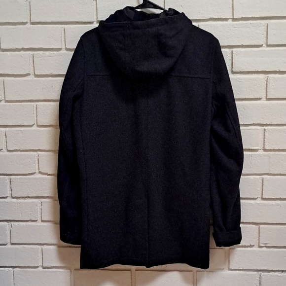 Stanley Adam's Dark Gray Wool Blend Hooded Business/Casual Coat. Size Small - Picture 7 of 11